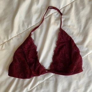Out from under burgundy bralette